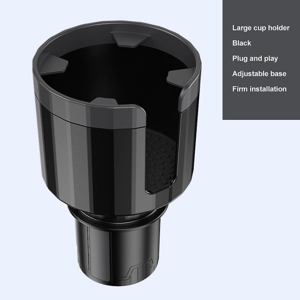 Universal kopholder til bil med justerbar bund, kopholderadapter, arrangør til flasker og kopper 105mm, biltilbehør - drikkevareholdere