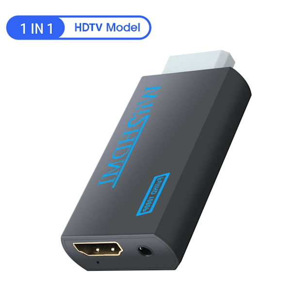 Kannettavat Wii - HDMI -muunninsovitin tietokoneen lisävarusteille 720P 1080P HD-yhteensopivuudelle 3,5 mm äänenlähtösovitin TV