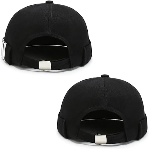 2 st herrdocka hatt keps utan skärm hatt arbetare sjöman keps mössa mössa rullad manschett retro justerbar