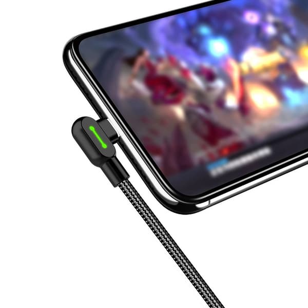 Mcdodo 3m 2A USB-C Kulmaliitin Nylonpunottu Kaapeli Musta size 87