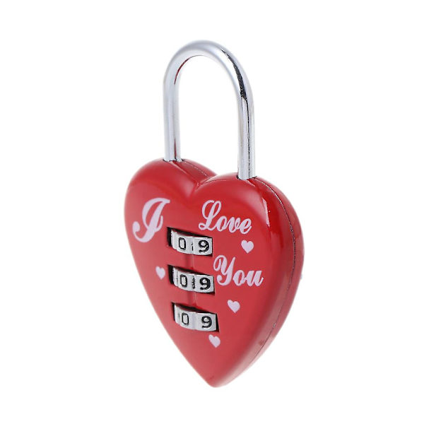 Mini Padlock 3-digit Combination Lock Resettable Luggage Locks Weather-proof Red
