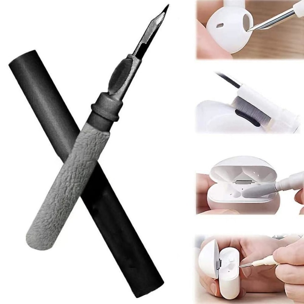 Bluetooth-ørepropper Rengjøringspenn Bærbar Clean Pen Børsteverktøy Gaver Black