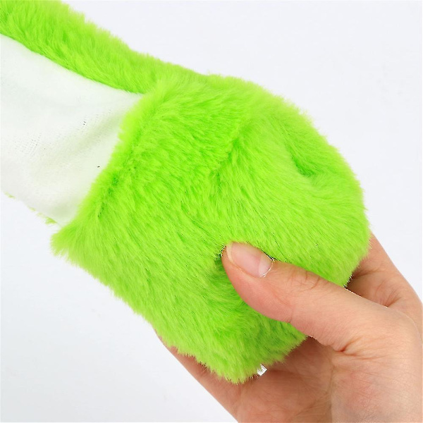 Froskehatt med ører som beveger seg, hoppende pop-up-hatt, leketøy, cosplay, utkledning, plysjhatter, morsom vinter-, jule- og bursdagsgave til barn, gutter og jenter, 22 tommer