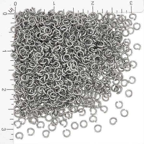 1000 stk. 304 rustfrit stål åbne springringe rustfrit stål farve 18 gauge 5x1mm indvendig diameter: 3mm 1000 stk./sæt
