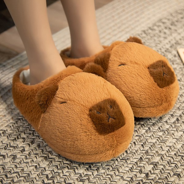 Cartoon Capybara Warm Slippers Bløde skridsikre hjemmesko e Plus