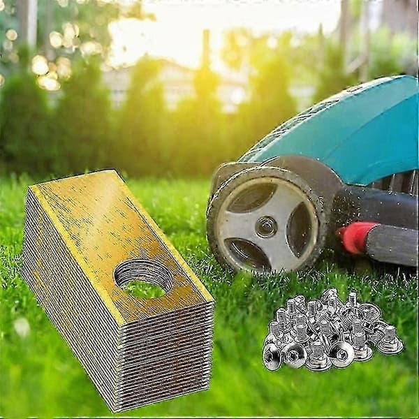 30 stk. Kompatible erstatningsblader i rustfritt stål for Honda Miimo robotgressklipper, 39,2x17,5 mm Silver