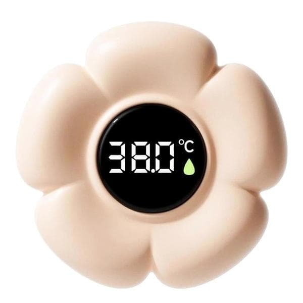 Babybadekartermometer Blomsterformet termometer til bad Digitalt display Vandtemperaturtermometre Beige