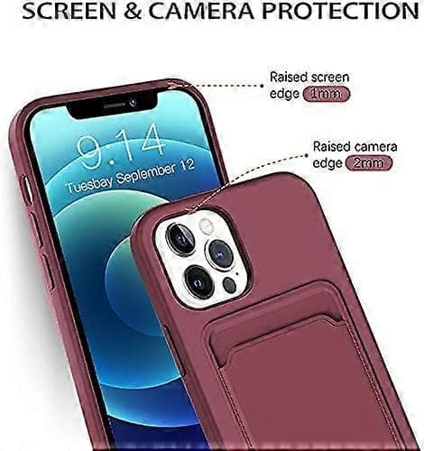 Flydende silikone tegnebogsetui til iPhone 12, iPhone 12 Pro 6,1 tommer (2020-udgave)