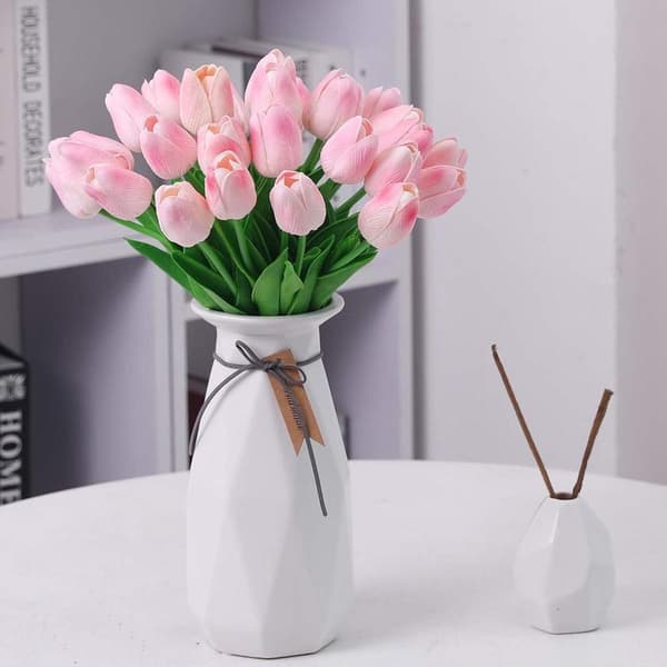 Artificial Tulips Fake Party DIY Decorations (Pink - 10 Pieces)