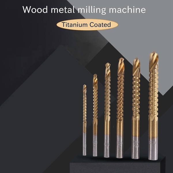 6 st HSS fräsborr set träborr bits borr set för trä metall K075