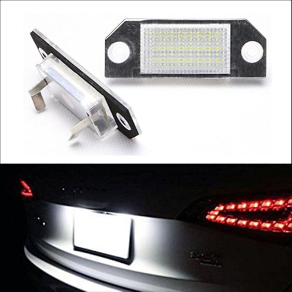 2 kpl Led-kilpien valaisin 12v valkoinen valo sopii Ford Focus C-max Mk2 - Valkoinen