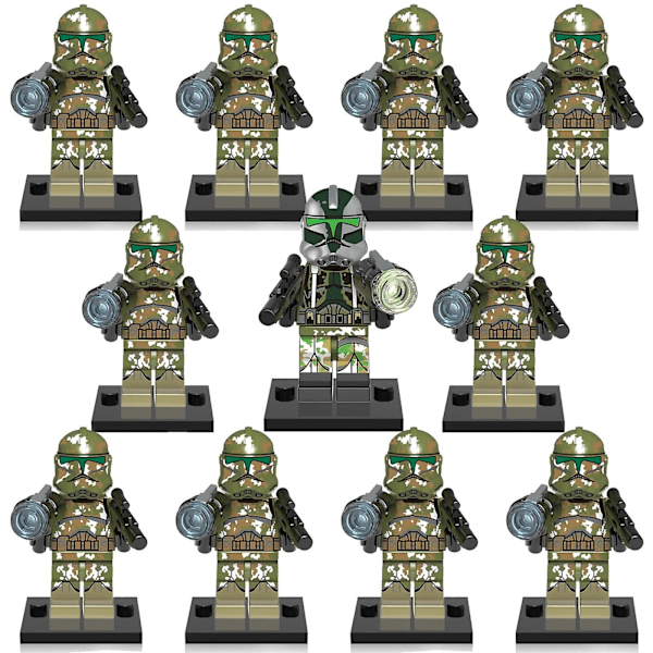 11 stk./sæt Star Wars Minifigurer Byggeklodser Legetøj 1,77 tommer Samleobjekt Rumkrige Mandalorian Klon Trooper Actionfigurer