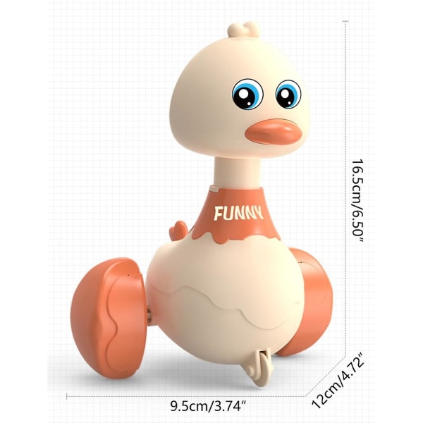 Baby Toy Duck Figur Gaver Trykk og gå med lyd dyrepedagogisk leke