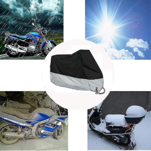 Moottoripyörän cover vedenpitävä ulkokäyttöinen moottoripyörän skootterin cover estää sateen auringon likaa, koko Xxxl: 265x105x125cm