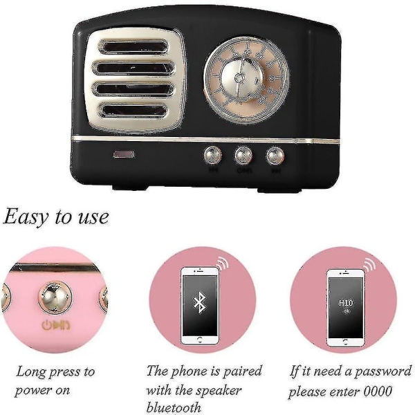 Retro Radio Bluetooth högtalare, Vintage Radio-Greadio Fm Radio Present