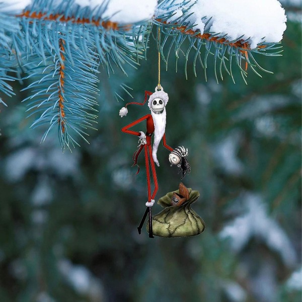 6 stk julepynt akryl anheng gave, tim Burtons The Nightmare Before Christmas Jack And Sally