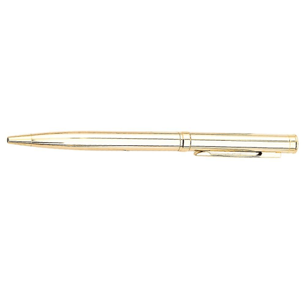 Metallkulspetspenna Rostfritt stål roterande kulpenna (guld)