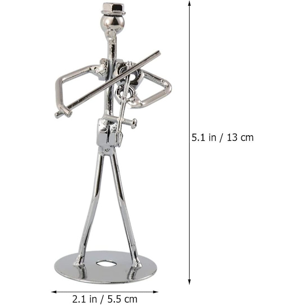 4st Music Man Staty Metal Musiker Orkester Set Gitarr Trombon Saxofonspelare Modell