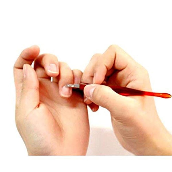 Praktiska verktyg för nail art Pedikyr Nagelbandstrimmer Remover Pusher Dead Skin Callus Removal Gaffel Brun (2-pack)