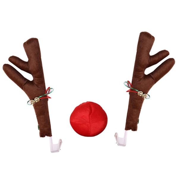 Julbil Auto Truck Dekoration Horn & Nos Sets Ren Älg Xmasdecor Brown