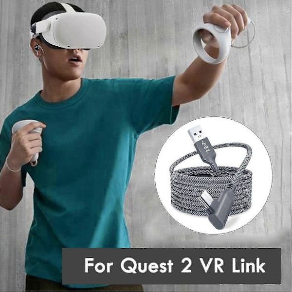 5M Laddarkabel för Oculus Quest 2 Link Headset USB 3.0 Typ C Dataöverföring Typ-C till USB-A Grey