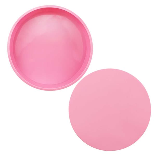 Stor rund silikonbakform - Rund tårtform pink