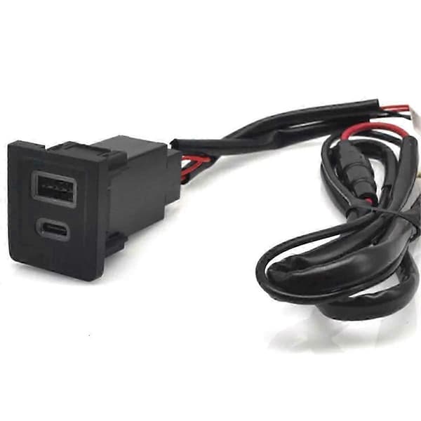 Dobbel USB Billader PD QC3.0 Hurtigladeadapter for Kjøretøy 2003-2015 Black