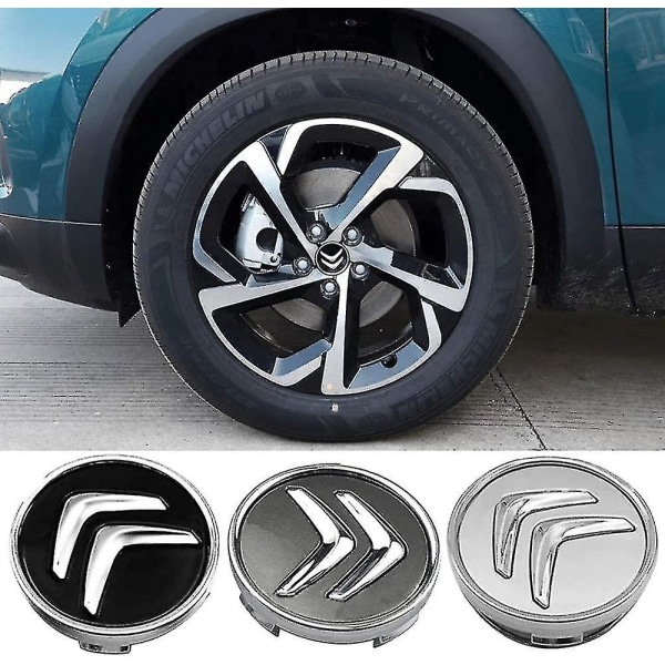 4 kpl pyöränkeskiöitä Citroeniin C4 Picasso C3 Berlingo C5 X7 C2 C1 Ds3 Zx Xsara C8 Ds Ds4 60mm, vanteen keskikupit merkillä