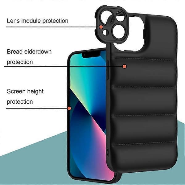 Stødsikkert iPhone 15-cover med luftaffjedringsbeskyttelse (Sort)[JUN]