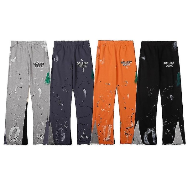 Gallery Dept Speckled Graffiti Guard Pants Straight Jeans Herr och Dam Casual Byxor [reducerad!!!nytt erbjudande] Gray L