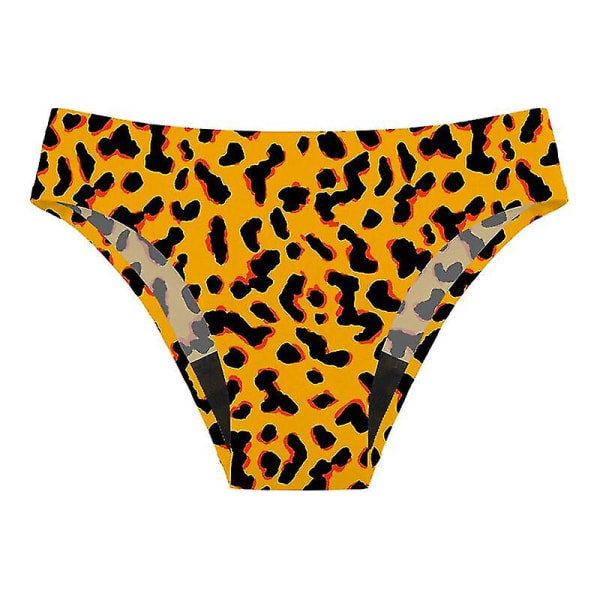 Tyttöjen saumattomat uimahousut Menstruaalihousut 4-kerroksiset vuotamattomat seksikäs leopardibikinit Fast Absorption Summer Beachwear Period uimapuku yellow leopard XXXL