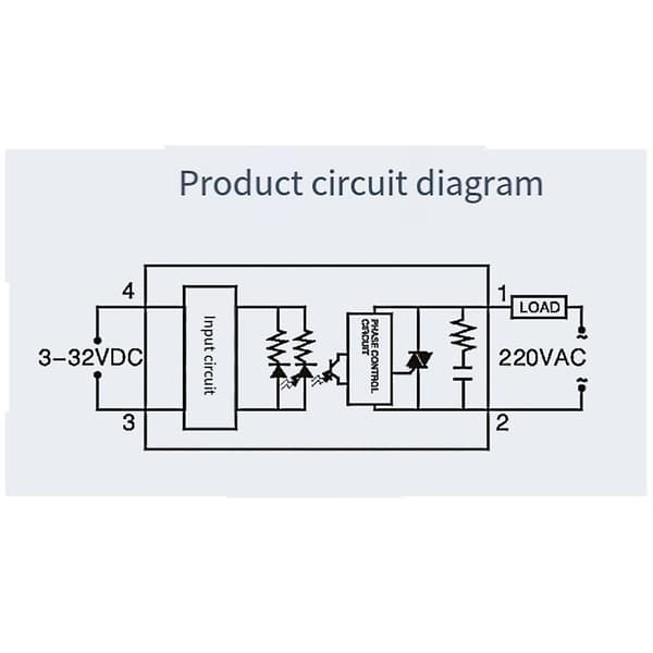 Enkeltfaset solid state relæ Enkeltfaset SSR DC kontrol AC solid state relæ 25A Black