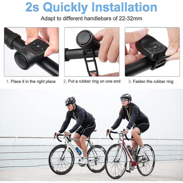 Elektrisk cykelhorn, elektronisk cykelklocka, 120db cykelhorn för vuxna, vattentätt horn för cykel USB laddning