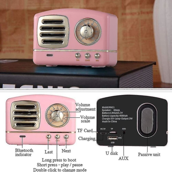 Retro Radio Bluetooth kaiutin, Vintage Radio - Greadio Fm Radio lahja