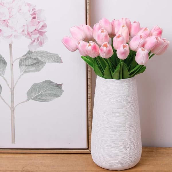 Artificial Tulips Fake Party DIY Decorations (Pink - 10 Pieces)