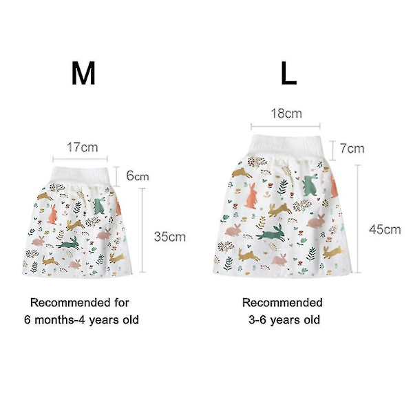 2 stk. Børneble-nederdele Shorts Vaskbare Baby Pottetræning Nederdele