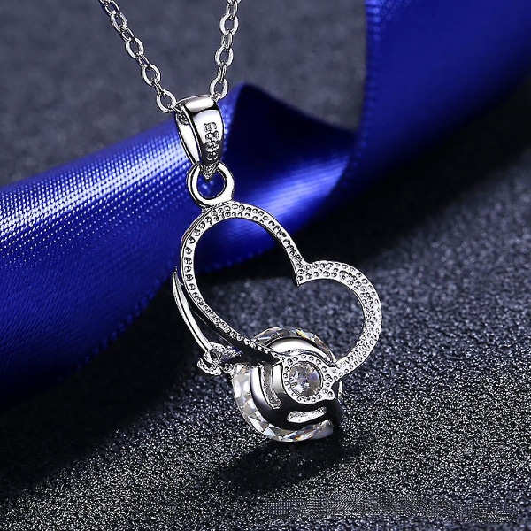 Moissanite Love Heart Pendant halskæde 2ct S925 Sølv D Farve Ideal Cut Diamond halskæde til kvinder