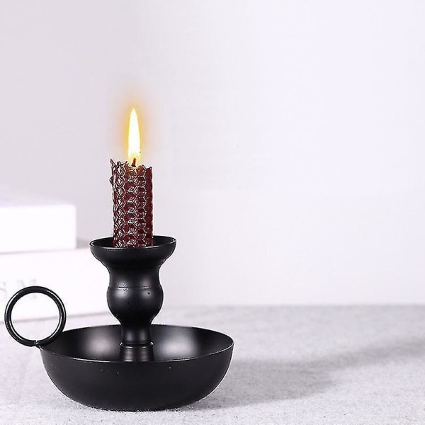 Ulisem musta metalli takorauta kynttilänjalka hääjuhla kodinsisustus kynttilänjalka 2 pakkaus