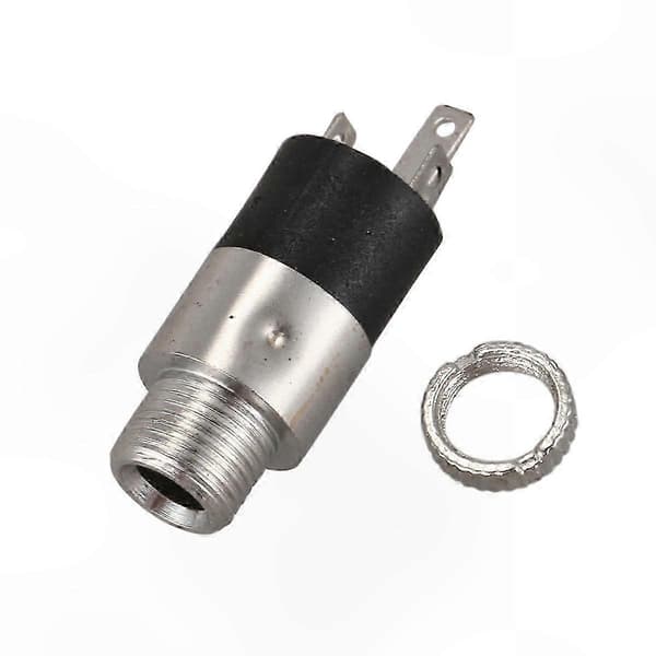 5-pak 3,5 mm stereo panelmonterede jackstik silverblack
