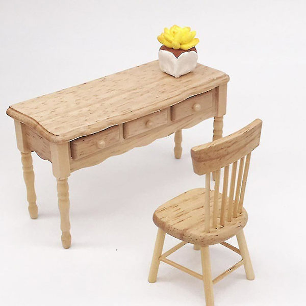 Miniatyyrinen luokkahuoneen pöytämalli Mini House Simulation Table Wood Furniture