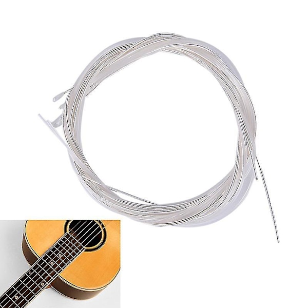 6-pack Nylon Gitarrssträngar Silverpläterade Set Super Lätt för Akustisk Gitarr Shytmv