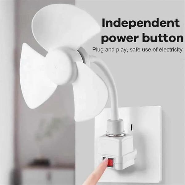 E27 Universal skrue-i ventilator, 3 blade E27 gevind base loftventilator, støjsvag køleventilator, E27 gevind loftventilator White