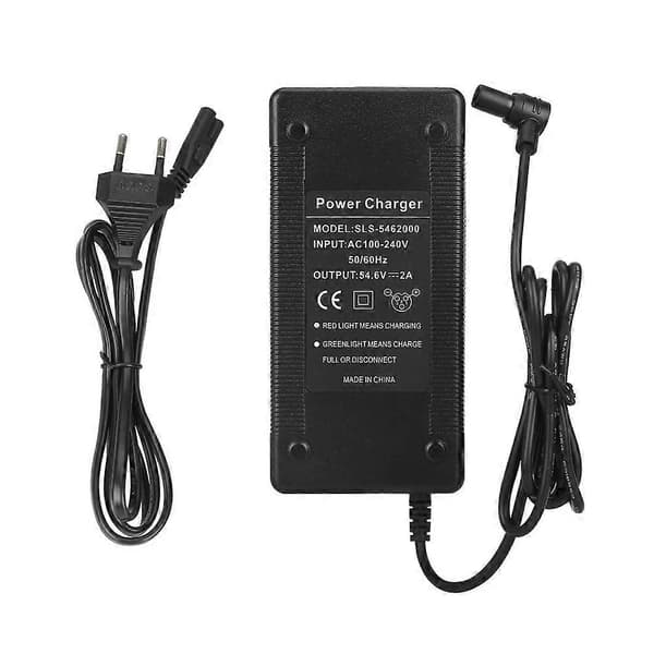 54.6V 2A lader for Xiaomi 4 Ultra/4 Pro 2. generasjons elektrisk sparkesykkel batteriladeradapter strømtilbehør EU-plugg Svart