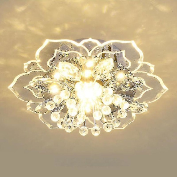 20cm 9w modern kristall led taklampa Hall hängande lampa ljuskrona Yellow 20x8cm