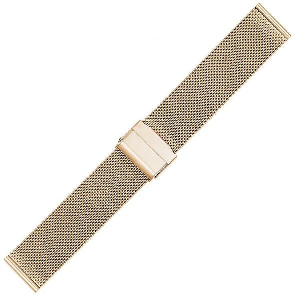 Rustfrit stål mesh urrem til mænd og kvinder, Quick Release mesh urremme 14mm /18mm Black 18mm