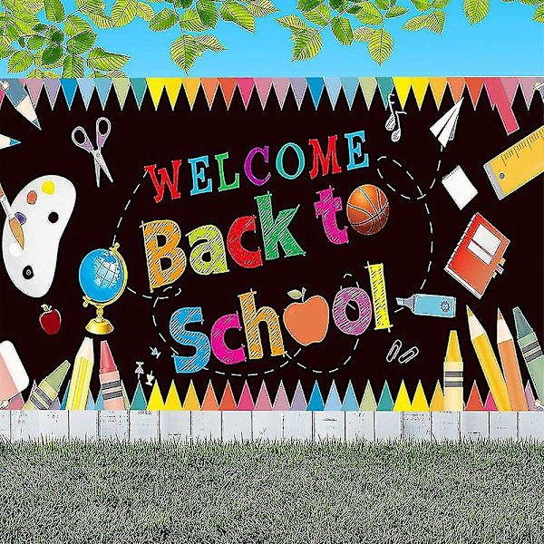 Velkommen Banner, Første skoledag Bakgrunnsbanner, Velkommen Festdekorasjoner Rekvisita