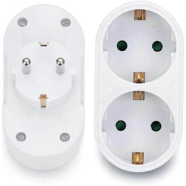2-slot dobbeltstik, multipel stikdåse, multi-stikadapter, horisontal T