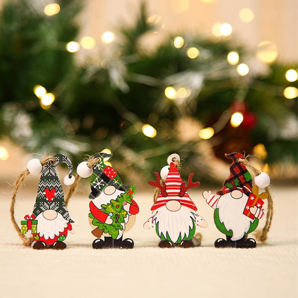 julepynt juletre dekorasjon tre gårdshus hengende håndverk style 1