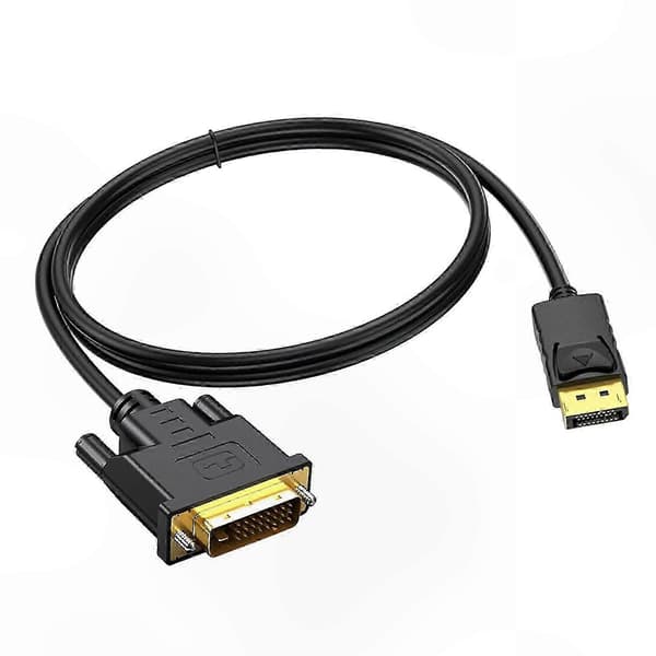 DVI til DisplayPort-adapterkabel til stationær computer og projektorforbindelse