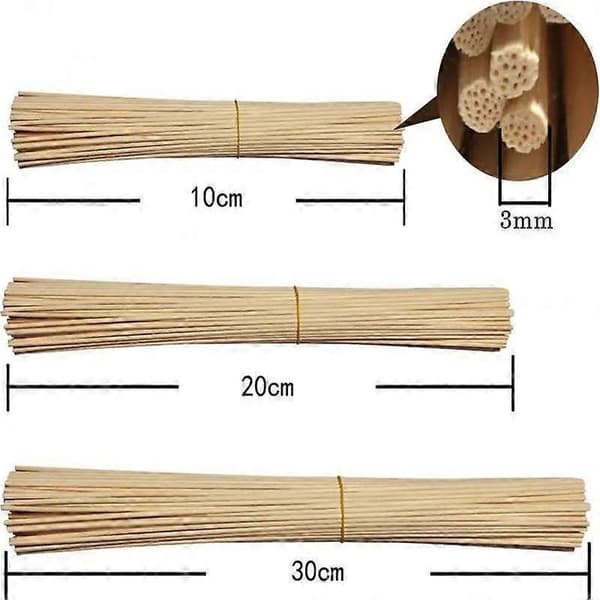 Aromaterapi Diffuser Refillpinner, 5-100 Pakning, Naturlig Rattan 2-3.5mm 2x230mm 5pcs